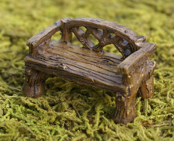 Fiddlehead Miniature Garden- Woodland Rustic Bench