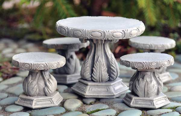 Fiddlehead Fairy Garden- Stone Stools (set of 2)